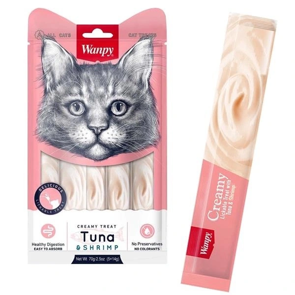 Wanpy Kat Cremet Slikbar Godbid Tun og Rejer